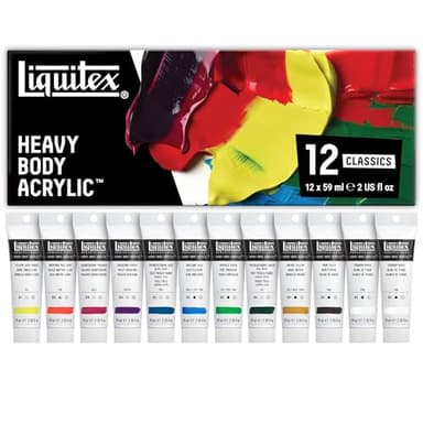 Liquitex Professional Heavy Body Acrylic Paint, Classic 12 x 59ml (2-oz) Set