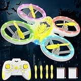 Drones for Kids - Easy to Use RC Quadcopter with Bat Design, Altitude Hold, Headless Mode, Blue & Green Lights, Propeller Protection, 2 Batteries, Remote - Great Gifts for Boys Age 6-12 Christmas gift