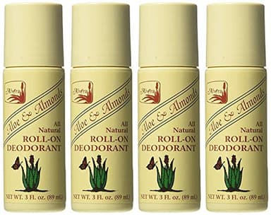 Alvera All Natural Roll-On Deodorant Aloe & Almonds - 3 Fl Oz, 4 pack