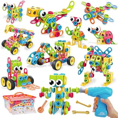 199PCS Building Blocks STEM Toys for 3 4 5 6 7 8+ Year Old Boy Girl Birthday Gifts Preschool Educational Building Toys for Kids Ages 3-5 4-8 5-7 6-8 Erector Sets Stem Kits Activities Creative Games