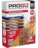 ProGo Clean Protein Bars, Energy Bars – Up to 22g, 95% Pure Protein Isolate for Faster Muscle Growth, Collagen for Recovery, Low Calorie, Sweetened w/Peanut Butter & Honey (4-Count, Starter Pack)