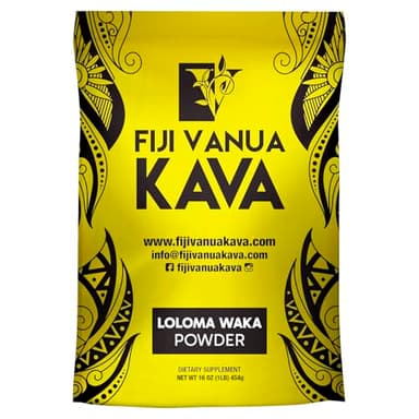Fiji Vanua Kava Premium Loloma Waka Kava Root Powder, Made From Noble Root Powder With Sun-dried Lateral Roots, Medium Grind for Easy Prep, Kava for Smooth & Delicious Taste, 1 lb
