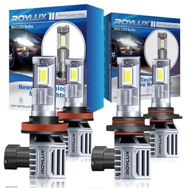 ROYLUX 9005/HB3 H11/H9/8 LED Bulb, 32000LM 400% Brightness Super Bright Fog Light ATV UTV Bulb 6000K Cool White, 99% Canbus Error Free, Plug-and-Play, Pack of 4