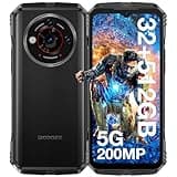 DOOGEE V30 PRO 5G Rugged Smartphone Unlocked, 32GB+512GB/2TB TF Dimensity 7050 Octa Core Waterproof Android 13 Mobile Phones, 10800mAh, 200MP Main Camera Dual Sim Cell Phone/WiFi6/OTG/NFC - Black