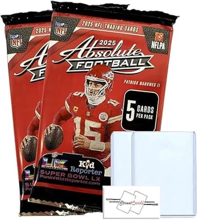 2025 Absolute Football NFL Gravity Pack(s) with 5 Trading Cards (Per Pack) + Toploader(s) + StreetCards Magnet! Look for Kaboom Horizontals! (2 Packs + 2 Toploaders, 1.0, 2 Packs)