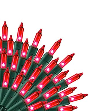 Uptotop Christmas 100 Count String Light, 20FT Plug in Waterproof String Light Decorations for Party Carnival Supplies, Outdoor Yard Garden Decor (RED)