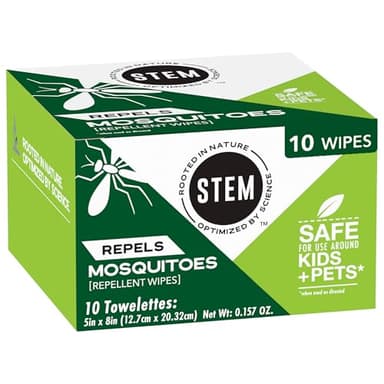 Stem Repels Mosquitoes: Mosquito Repellent Wipes With Botanical Extracts; 10 Wipes (Pack Of 1)