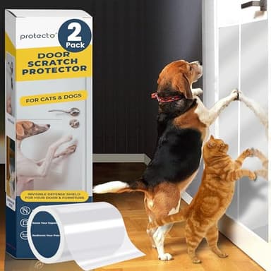 PROTECTO Door Protector from Dog Scratching w/Utility Knife - 2-Pack 60x8
