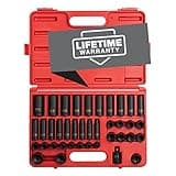 SUNEX TOOLS 2669, 1/2 Inch Drive Master Impact Socket Set, 39-Piece,, 9mm-30mm, Standard/Deep, Cr-Mo Steel, Radius Corner Design, Dual Size Markings, Heavy Duty Storage Case