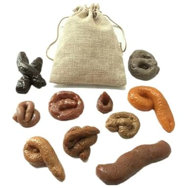 Myuiao 6 Pcs Randomly Fake Poop Set,Fake Poop Realistic False Dog Poop Mischief Turd April Fools Day Pranks Props,Realistic Brown Props