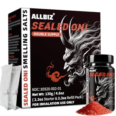 ALLBIZ Potent Smelling Salts – Water-Activated Ammonia Inhalant for Instant Energy & Focus – for Hockey, Football, Weightlifting & Powerlifting – 4.6 Ounce (Pack of 1)