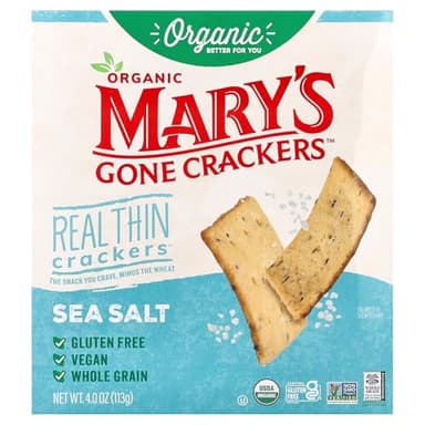 Marys Gone Crackers Organic Sea Salt Real Thin Crackers,