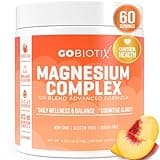 GoBiotix Magnesium Glycinate Powder - Magnesium Complex Supplement with Citrate, Malate, and Glutamine Chelate - Sugar Free, Non GMO - 420 mg per Serving - 60 Servings per Tub - Peach Tea