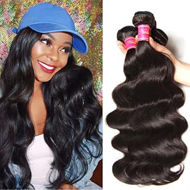 Nadula Hair 12A Brazilian Body Wave Virgin Human Hair 3 Bundles 20 22 24, 100% Unprocessed Brazilian Wavy Human Hair Weave Extensions for Black Women Natural Color
