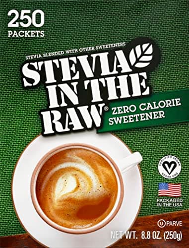 Stevia in the Raw, Zero Calorie Sweetener 250 Packets, 8.8 Ounce