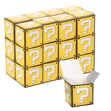 JoyHuaTrade 25 PCS Game Treat Box Video Game Birthday Decorations, Party Favor Mystery Question Mark Boxes, Party Supplies for Video Theme Decorations, 4'' x 4'' x 4''
