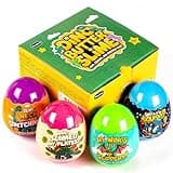 Waybla Dinosaur Butter Slime Kit for Kids – 4-Pack Colorful Butter Slimes with Glitter, Dinosaur Figurines, and Plastic Eggs – Sensory Toy, Party Favors, Birthday Gifts, Easter Basket Stuffers Fillers