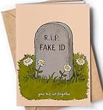 21st Birthday Card - Funny 21 Birthday Card for Girls or Boys - Happy Birthday Card for 21 Year Old Daughter, Son, Niece, Nephew, Sister or Friend - RIP Fake ID Greeting Card