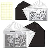 40 Pcs Clear Stamp & Die Storage Bag and Rubber Magnetic Sheets, 5x7 9.4x7 Resealable Large Plastic Envelope Pocket for Card Making DIY Scrapbooking Paper Craft Cutting Dies Stencil, 0.6mm Thickness