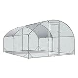 Large Metal Chicken Coop Upgrade Tri-Supporting Wire Mesh Chicken Run,Chicken Pen with Water-Resident and Anti-UV Cover,Duck Rabbit House Outdoor(9'W x 13'L x 6.5'H)