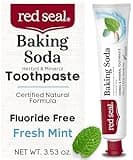 Red Seal Fluoride Free Toothpaste - Baking Soda - Herbal & Mineral Formula, Vegan-Friendly, Cruelty-Free, SLS and Paraben-Free, No Artificial Flavors, NATRUE Certified Natural, Dry Mouth Relief