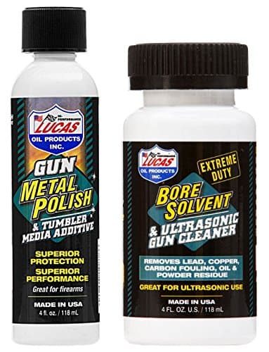 Lucas Oil Gun Metal Polish 10878 & Extreme Duty Bore Solvent Cleaner 10907 4oz Each