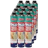 Akfix Thermcoat Spray Foam Insulation (240 Board Feet) - Wall & Attic Insulation Foam Spray, Polyurethane Expanding Foam, Closed Cell Spray Foam Insulation Kit, Gun & Cleaner NOT Included | 12 Pack