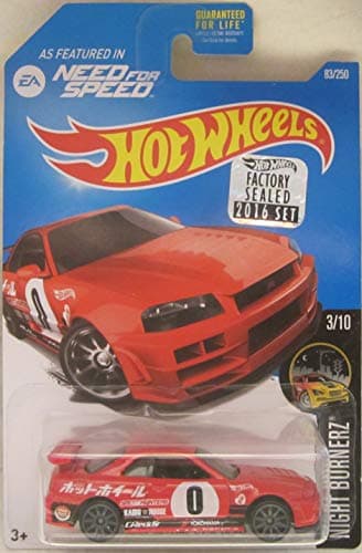 Hot Wheels 2016 Factory Sealed Set Exclusive Need For Speed Night Burnerz - Nissan Skyline GT-R (R34)