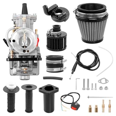 PWK 24mm Carburetor Throttle Assembly with Jet Kit | Fits Predator 212cc/196cc/200cc/224cc 6.5HP Engines, Coleman CT200U/BT200X/CT200U-EX Mini Bikes, Baja Warrior, MB200, KT196 Go Karts (Black)