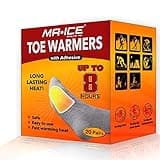 MR.ICE Toe Warmers Heating Pad with Adhesive Backing - Boot Heat Packs - Long Lasting Safe Natural Odorless Air Activated Warmers - Up to 8 Hours of Heat - 20 Pairs Value Packs