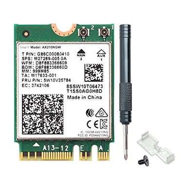 AX210NGW WiFi 6E Card for PC Laptop - Tri-Band 5400Mbps with Bluetooth 5.3 Supports New 6GHz Band, 160MHz Channel, MU-MIMO M.2 2230 Interface for Intel AX210 Windows 10/11 (802.11ax)