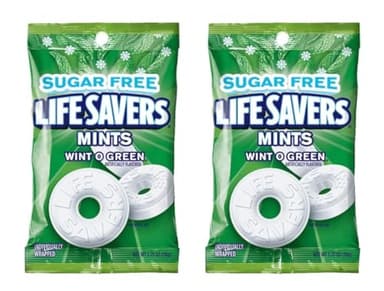 Life Savers Wint O Green Sugar Free Mints - Packaged by Kensington Valley Trading - Perfect for On the Go Snacking - Great For Sharing with Friends and Family