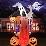 8FT Halloween Inflatables Outdoor Yard Decorations, Spooky Light-Up Blow Ups Inflatable Halloween Outside Decor, Ghost, Pumpkin, Witch, Castle, Tree Archway Inflatable (Ghost and Pumpkin Inflatables)