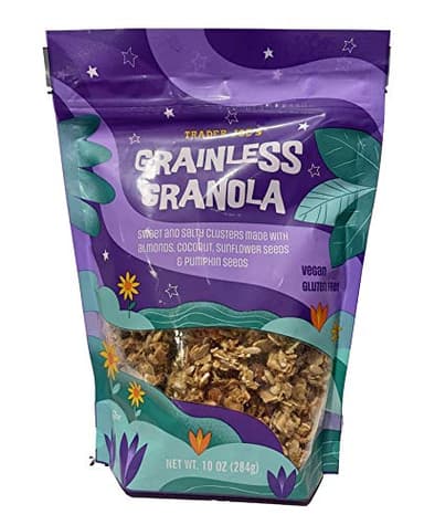 Trader Joe's Grainless Granola - Vegan & Gluten Free - Sweet & Salty Clusters Made with Almonds, Coconut, Sunflower & Pumpkin Seeds