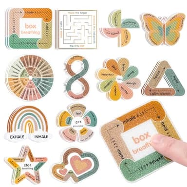Sensory Strips for Anxiety Calming Stickers, 36Pcs 2 Textured for Mood Calming, Breathing Mindfulness Fidget Sticker for Kids, Anxiety Relief at Office & Classroom Desk