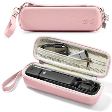 Linpr Small Carrying Case for DJI Osmo Pocket 3 and Accessories, Compact Portable Hard Storage Case with Wrist Strap Two Way Zipper (Pink)