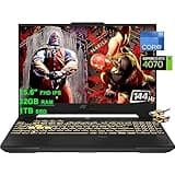 Asus TUF F15 Gaming Laptop 15.6" FHD 144Hz Intel 14-Core i7-12700H (Beat i9-11950H) 32GB RAM 1TB SSD GeForce RTX 4070 8GB Graphic Backlit Thunderbolt 4 USB-C Win11 Grey + HDMI Cable