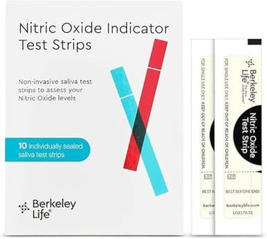 Berkeley Life Nitric Oxide Support Supplement & at-Home Testing Strips Bundle (30 Capsules & 10 Test Strips)