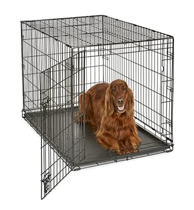 Midwest Homes for Pets 42-Inch New World Crate for Large Breeds, 71-90 lbs, Single Door Folding Dog Crate, Leak-Proof Tray & Secure Latch, Portable, Durable & Easy to Assemble