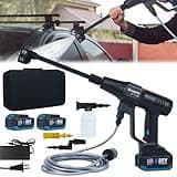 2900 PSI Cordless Pressure Washer, Battery Operated Powered Power Washer, Portable Pressure Washer with 2 4000mAH Batteries, 6-in-1 Nozzle for Car/Floor/Fence/Sidewalk