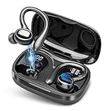 Catitru Wireless Earbuds Bluetooth Headphones 56Hrs Playtime Ear Buds IPX7 Waterproof Sports Earphones Wireless Charging Case Over-Ear Earhooks Headest Black