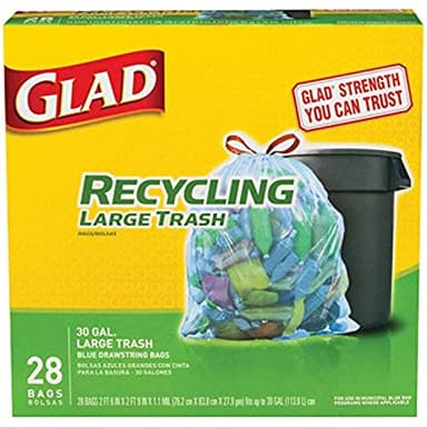 Glad Recycling 30 gal. Trash Bags Drawstring 28 pk