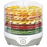 OVENTE Food Dehydrator Machine with 5 Stackable Clear Trays and Drying Space, 240W Electric Food Preserver and Dryer for Snacks, Beef Jerky, Fruits, Veggies, Yogurt and Herbs, Grey DF215GY