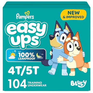 Pampers Training Pants - Easy Ups Boys & Girls Bluey - Size 4T-5T, 104 Count, Children's Potty Underwear (Packaging May Vary)