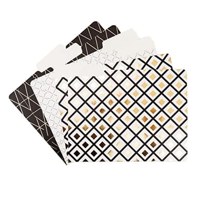 U Brands Fashion File Folders, 1/3-Cut Tabs in Assorted Positions, Letter Size, Office Supplies, 6 Count (Classic)
