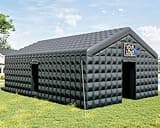 Albott 30x20x14 FT Large Black Inflatable Night Club Tent for Adults with 2 Side Doors, Inflatable Nightclub with Logo Area Gazebo Event House for Wedding Birthday Backyard Party