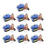 SG90 Micro Servo 9G Servo Kit AYWHP 10 Pcs SG90 Servo Motor 9G Mini Servo RC Servo for Small RC Helicopter/Car/Boat, Mini Drones, Robotics Arm(Servo Control Angle 0-180°)