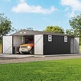 Jocisland 13.2x20.7x8 Ft Carport, Metal Carport with 2 Lockable Doors and 4 Windows, Heavy Duty Carport for Car, Truck, Boats