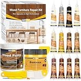 Hupeyna Wood Furniture Repair Kit, 21 Pcs Touch Up Wood Putty, Wood Fillers and Beeswax - Repair Cracks, Scratch, Hole, Discoloration for Wooden Floor, Door, Laminate, Table, Cabinet Surfaces