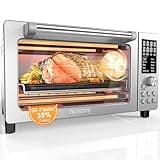 Nuwave Bravo Pro Smart 21QT Toaster Oven Air Fryer Combo, Convection Oven Countertop, 10 functions all in 1, with even & quick crisp technology, 50-450°F, 1800W, Stainless Steel